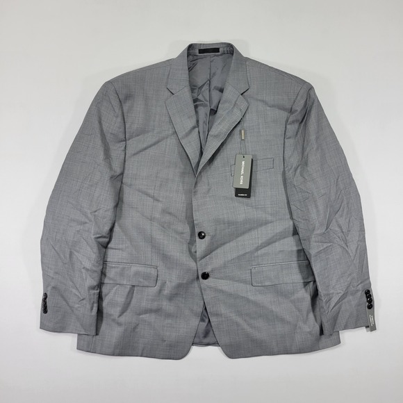 Michael Kors Men's Sport Coat Blazer Two Button Light Gray SHKSKN Wool Blend 46S